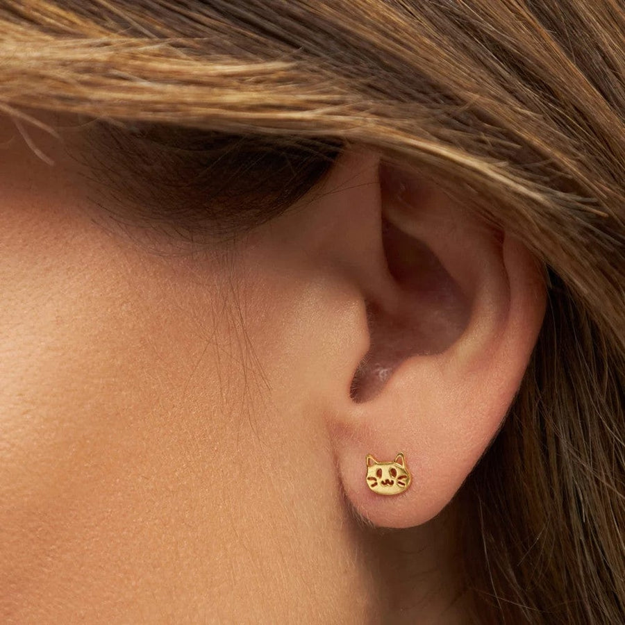 Kitty Single Stud Gold Plated
