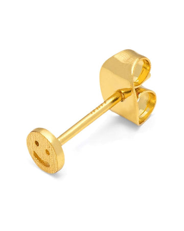 Smiley Single Stud Gold Plated