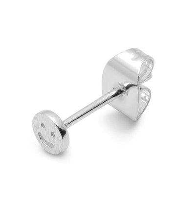 Smiley Single Stud Silver