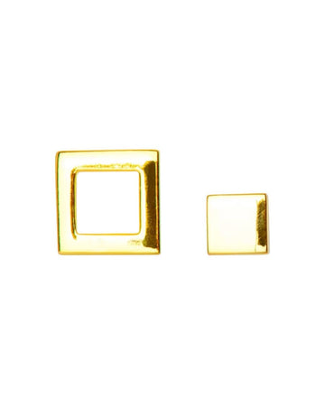 Family Square Earrings Gold
