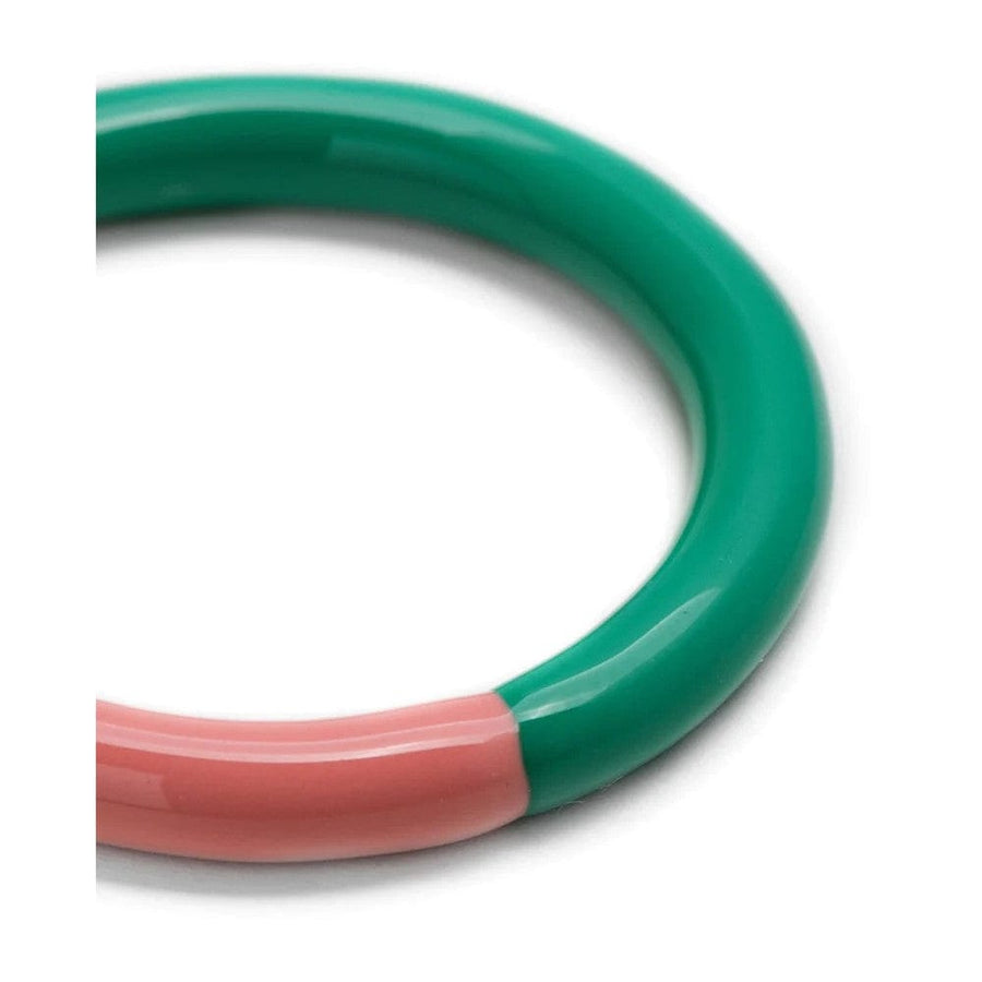 Double Enamel Ring Green / Coral