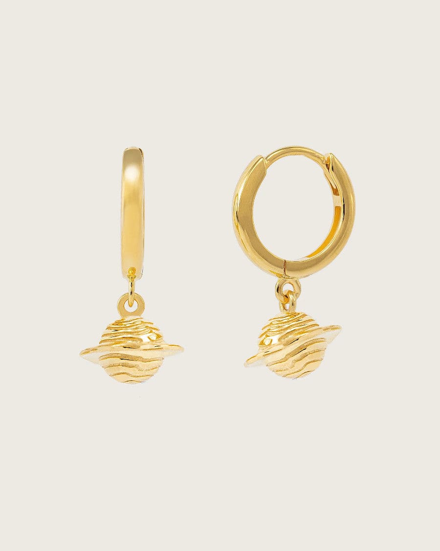Planet Huggie Earrings Gold