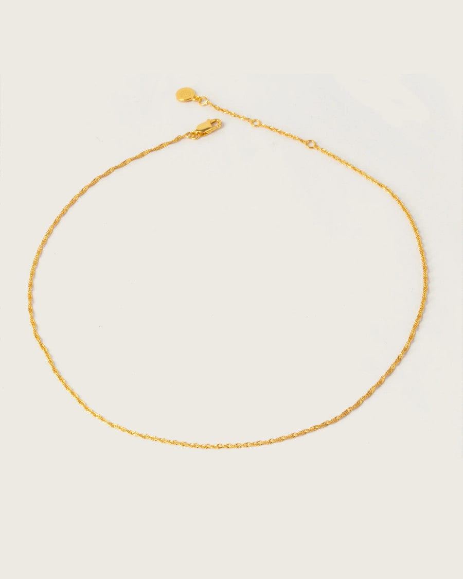 Singapore Chain Choker Necklace Gold