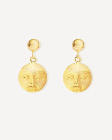 Moon Face Drop Earrings