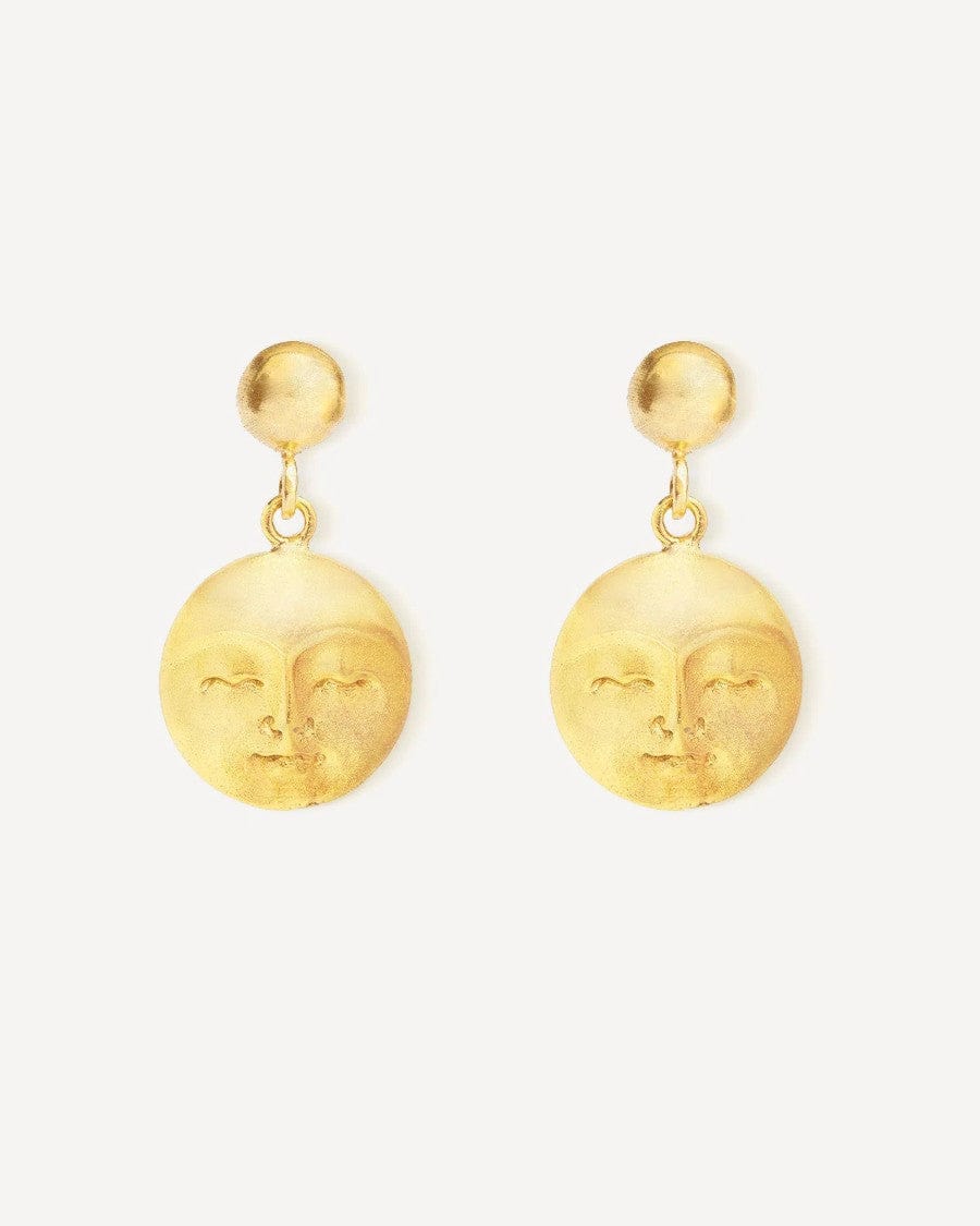 Moon Face Drop Earrings