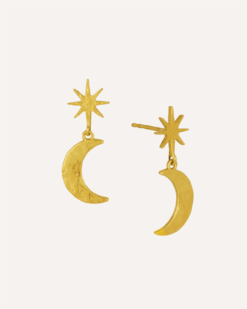 Moon & Star Drop Earrings