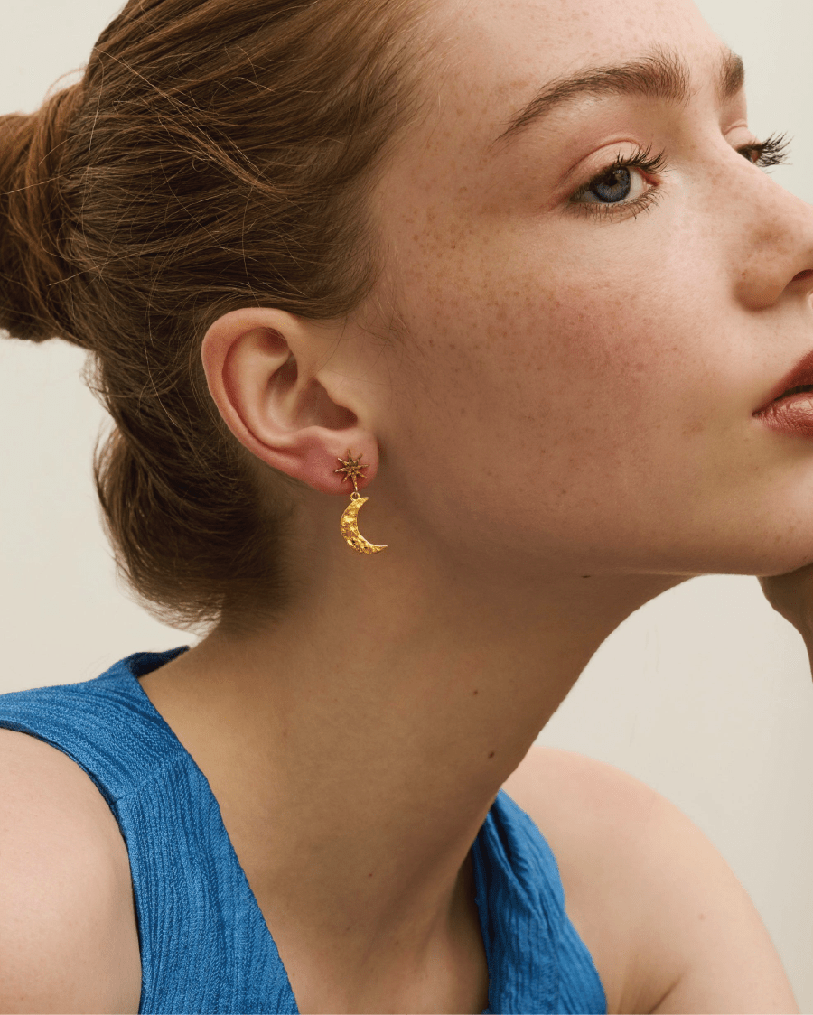 Moon & Star Drop Earrings