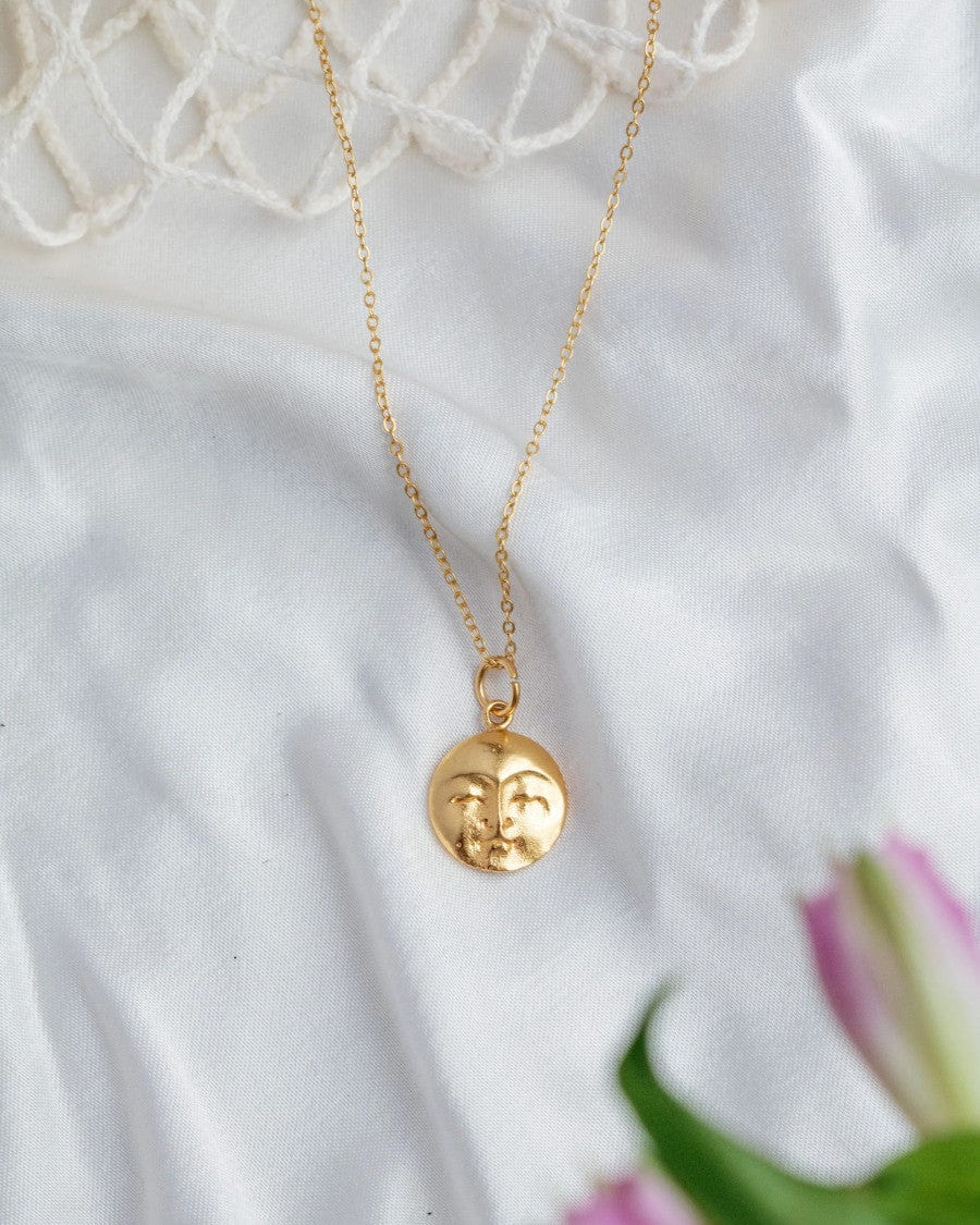 Moon Face Pendant Necklace