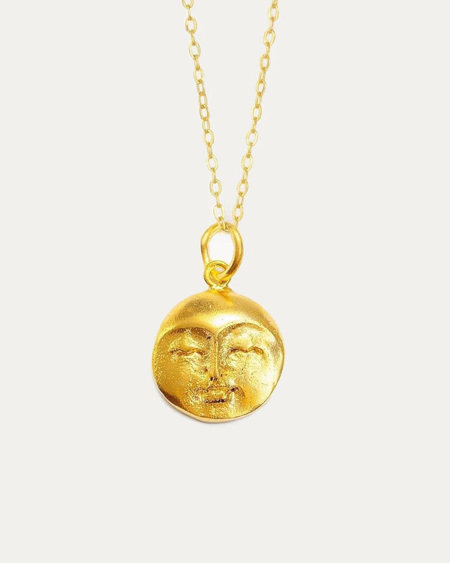 Moon Face Pendant Necklace