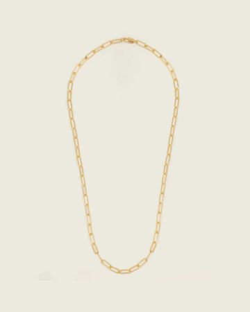 Paperclip Chain Necklace Gold