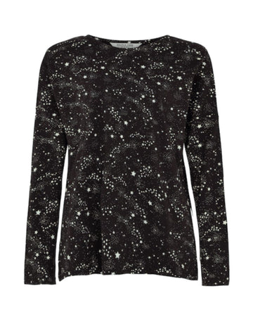 Black Starlight Pyjama Long Sleeved Top