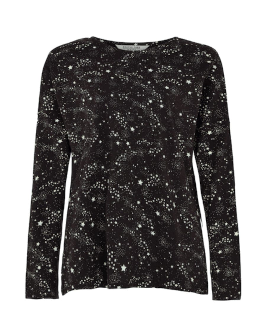 Black Starlight Pyjama Long Sleeved Top