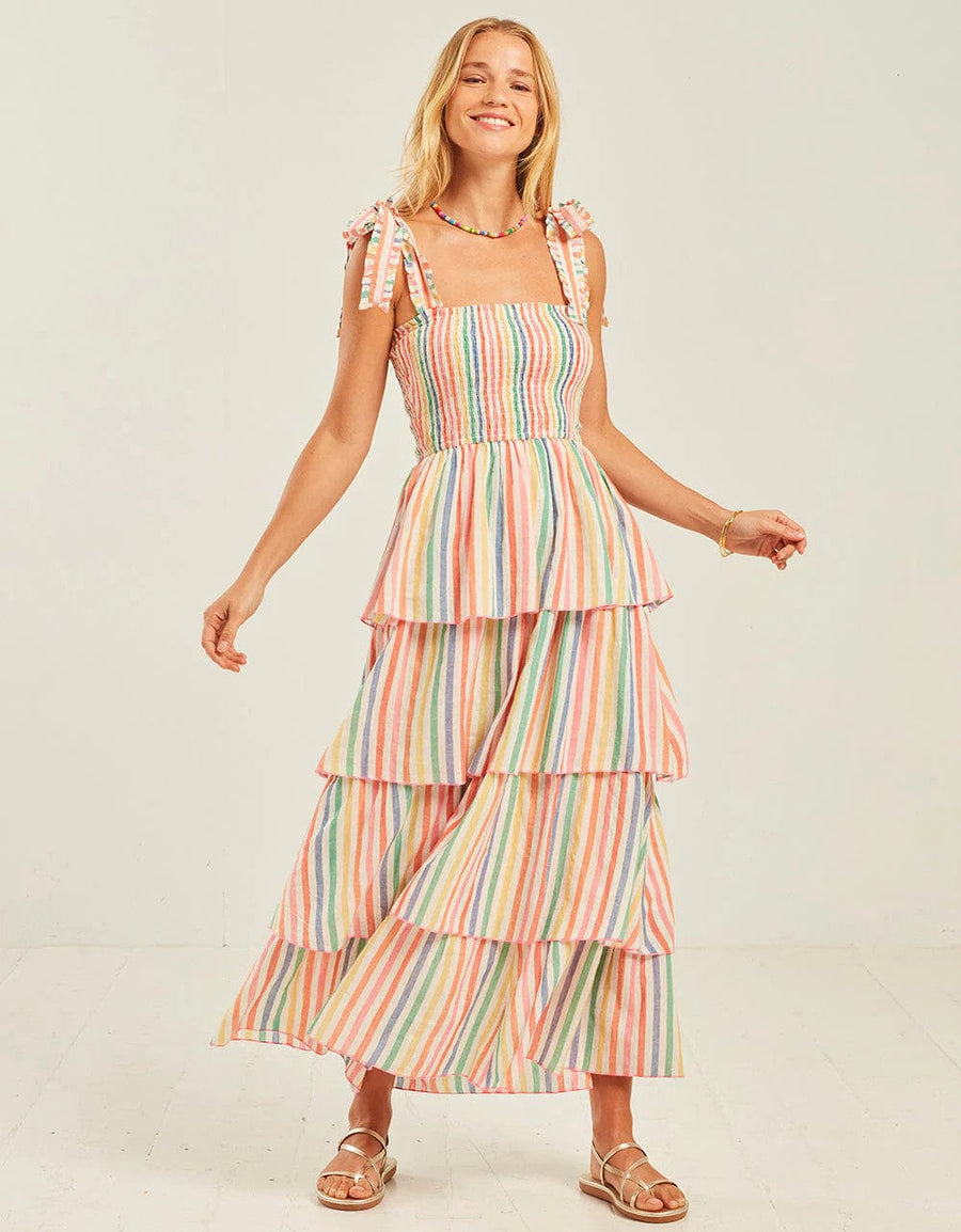 Zazie Dress Rainbow Stripe