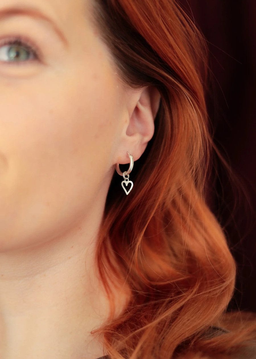 Heart Charm Huggie Hoops