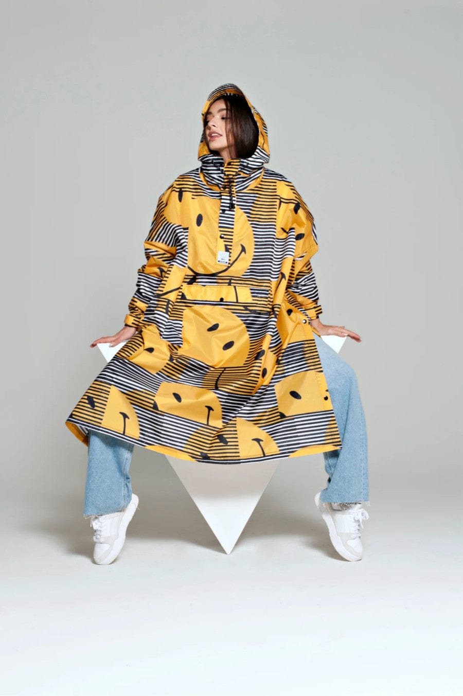 Sunset Smiley Rain Poncho