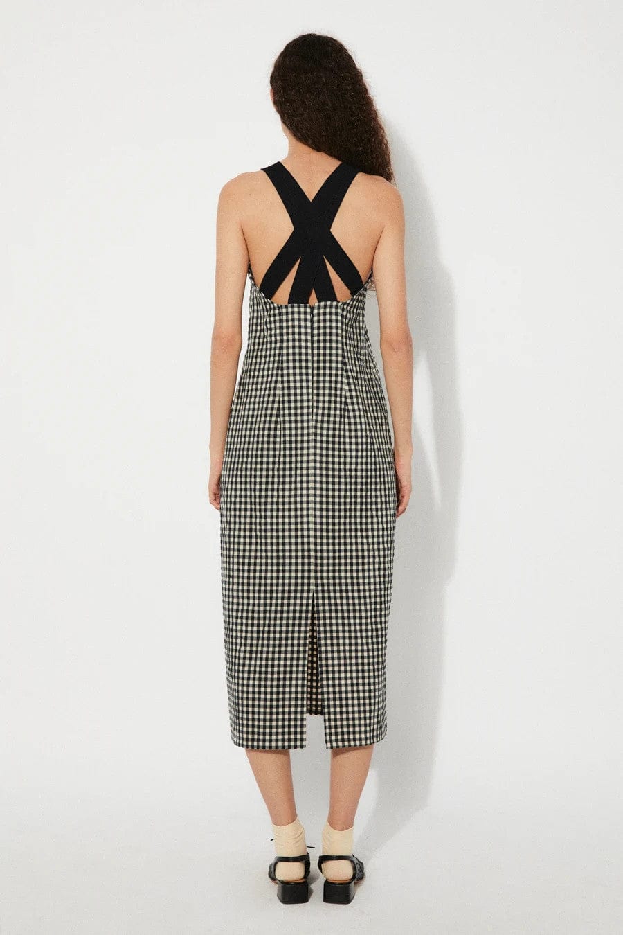 Oyster Dress Black Gingham