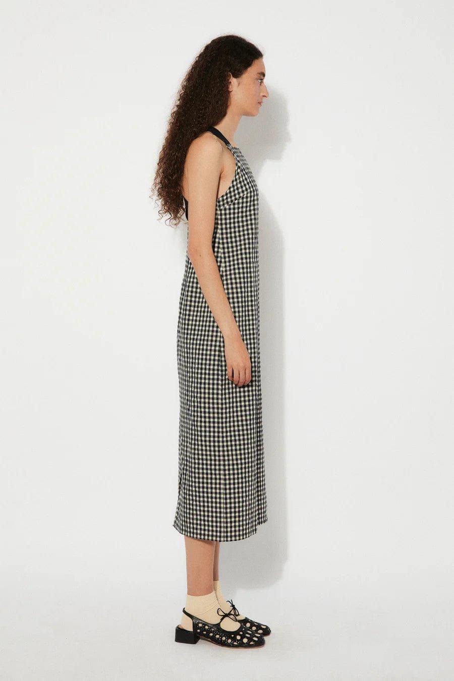 Oyster Dress Black Gingham