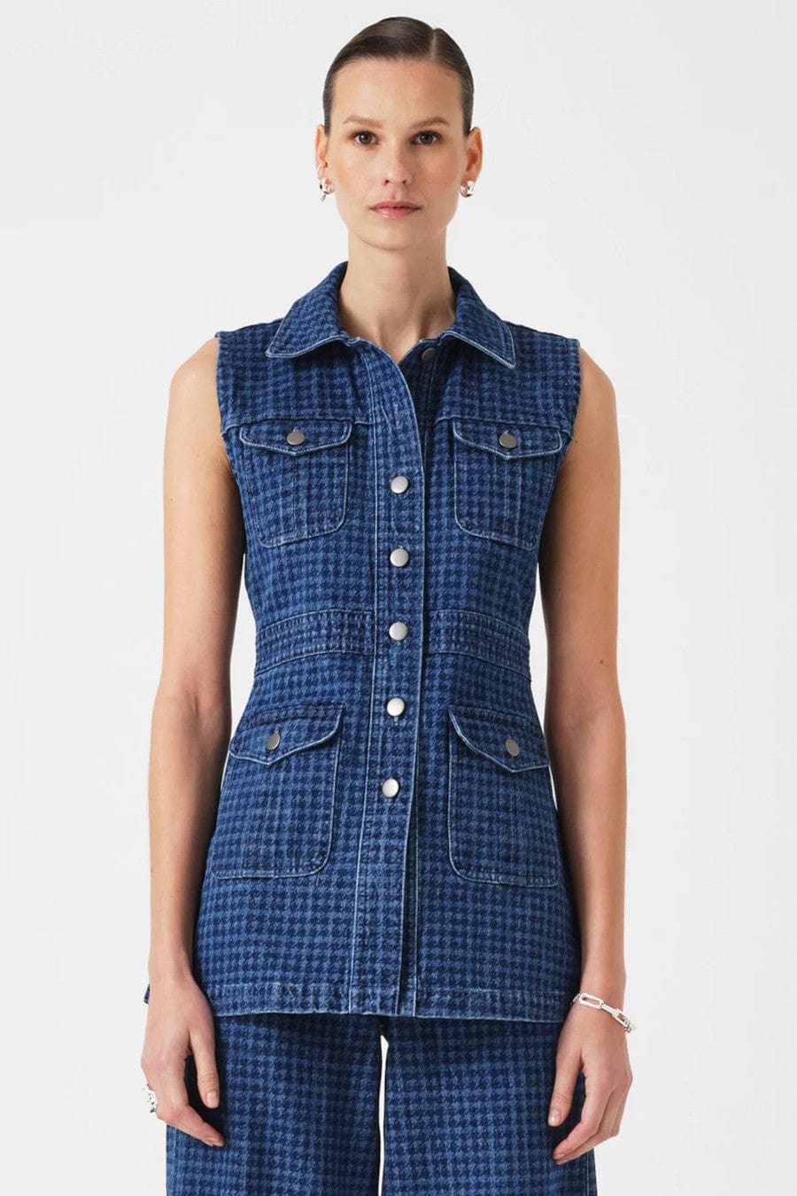 Ani Vest Houndstooth Idaho
