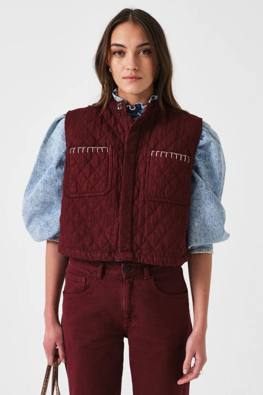 Quilted Pablo Vest Mulberry