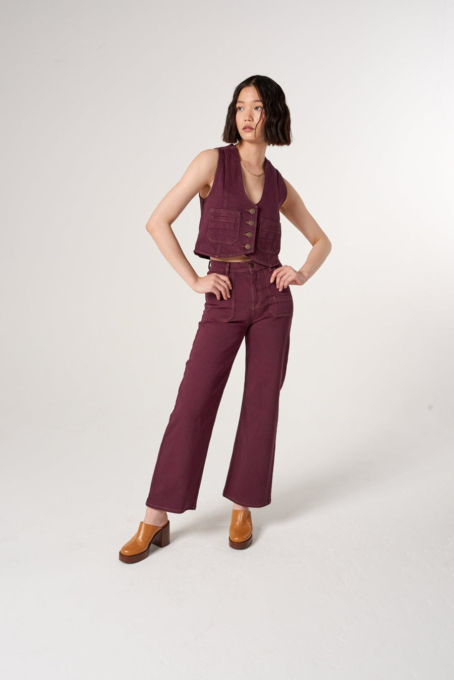 Bea Waistcoat Claret