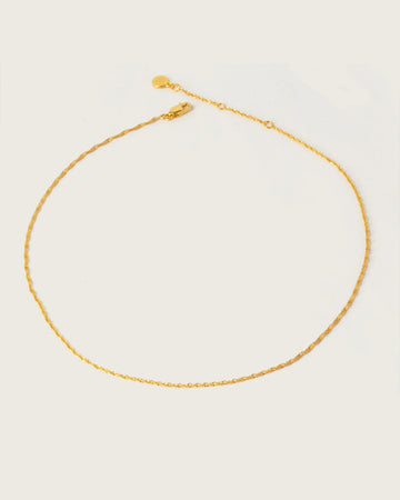 Singapore Chain Choker Necklace Gold