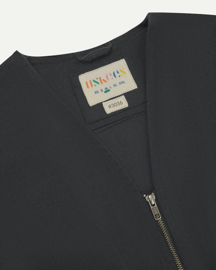 #3036 Zip Up Vest Charcoal