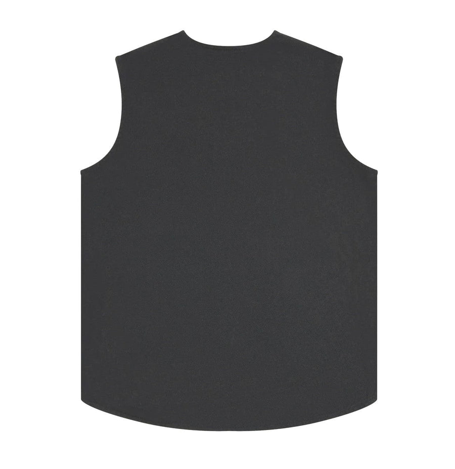 #3036 Zip Up Vest Charcoal