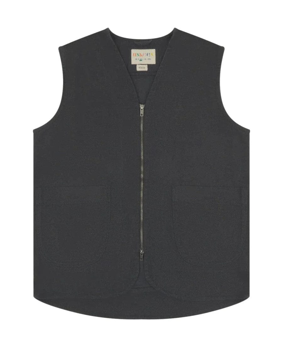 #3036 Zip Up Vest Charcoal