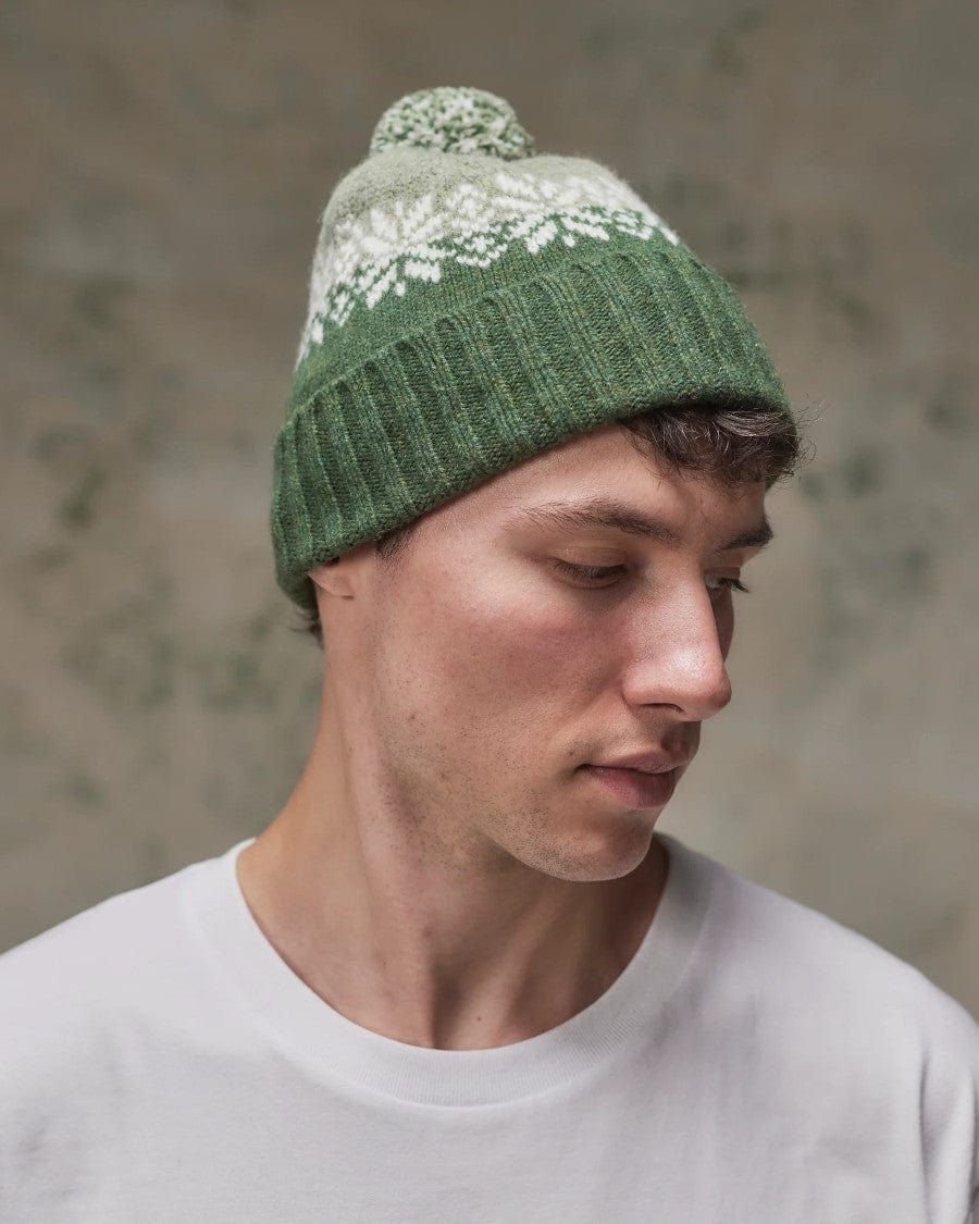 #4012 Snowflake Bobble Hat Coriander