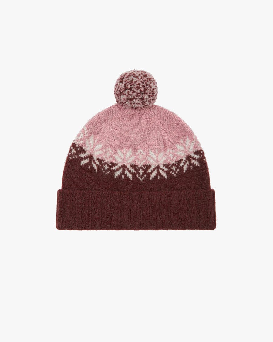 #4012 Snowflake Bobble Hat Dusty Pink