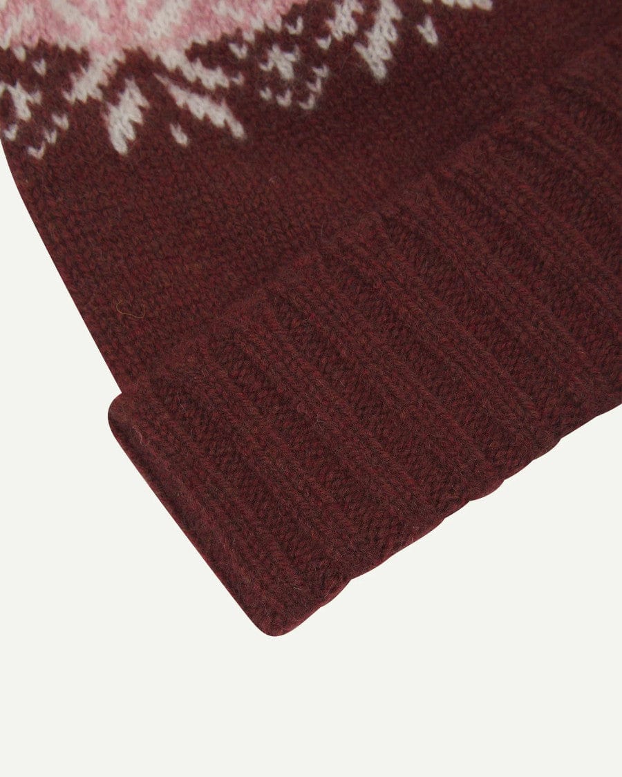 #4012 Snowflake Bobble Hat Dusty Pink