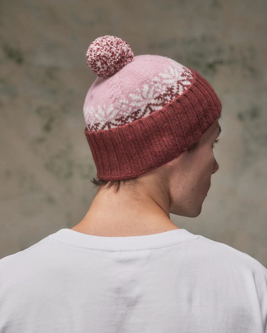 #4012 Snowflake Bobble Hat Dusty Pink