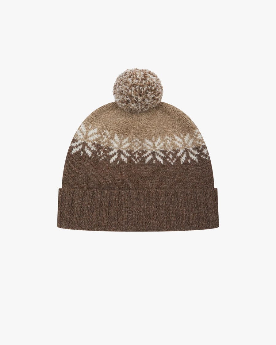 #4012 Snowflake Bobble Hat Khaki
