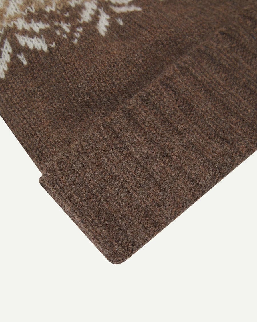 #4012 Snowflake Bobble Hat Khaki