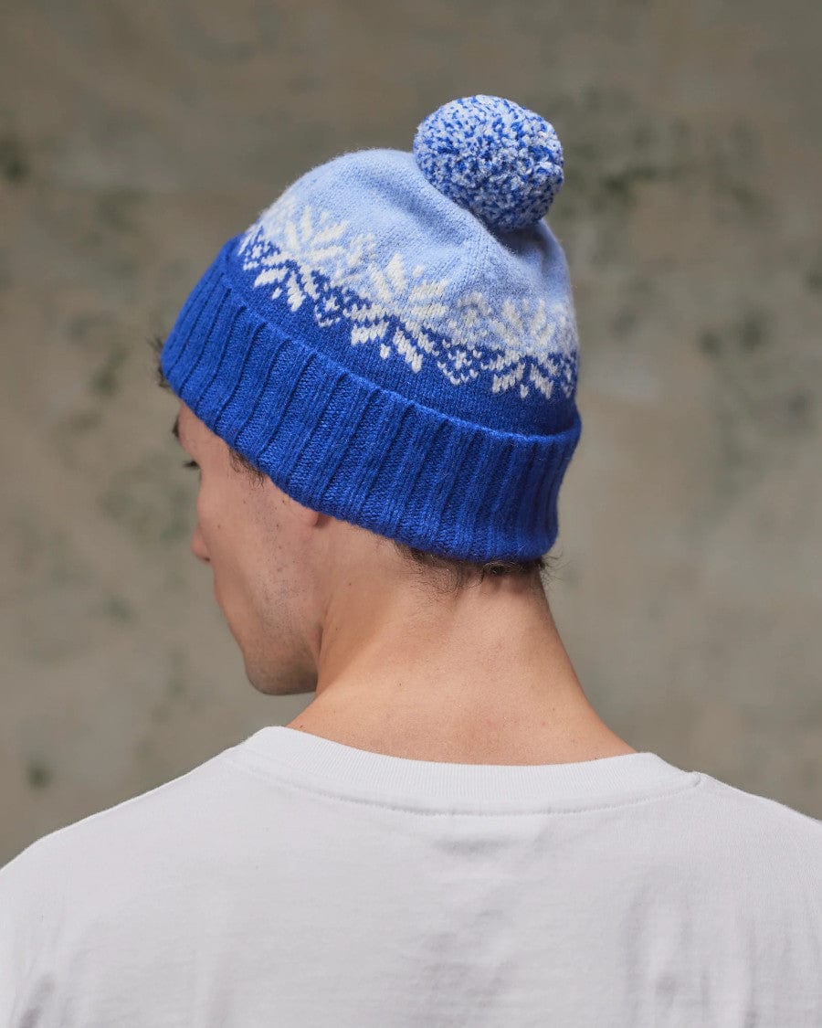#4012 Snowflake Bobble Hat Ultra Blue
