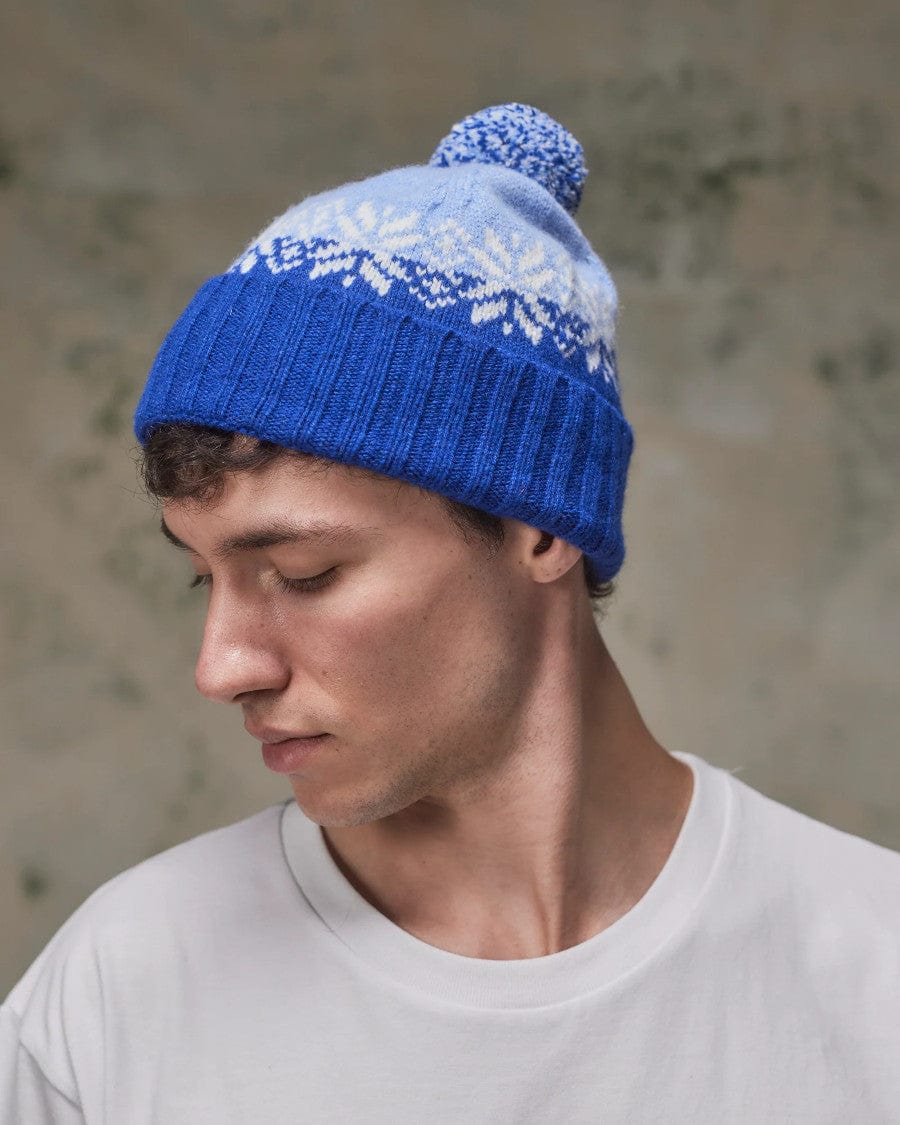 #4012 Snowflake Bobble Hat Ultra Blue