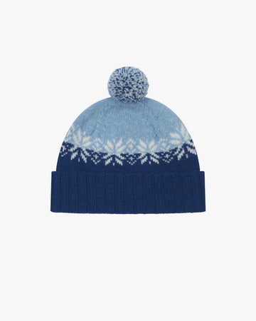 #4012 Snowflake Bobble Hat Ultra Blue