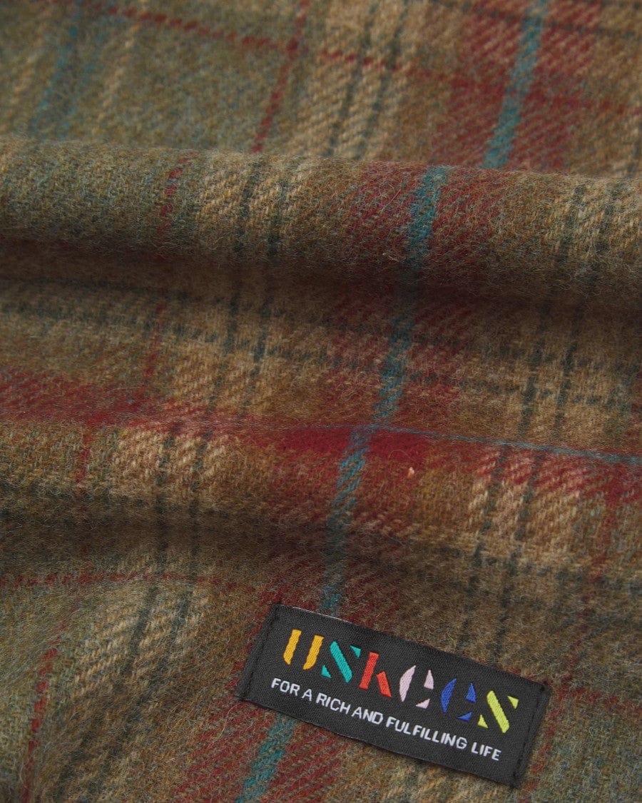 #4013 Tartan Lambswool Scarf Clay
