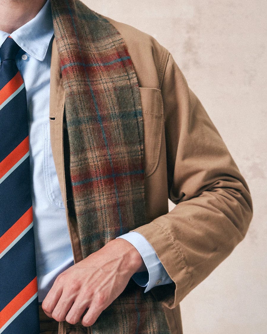 #4013 Tartan Lambswool Scarf Clay