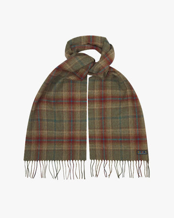 #4013 Tartan Lambswool Scarf Clay
