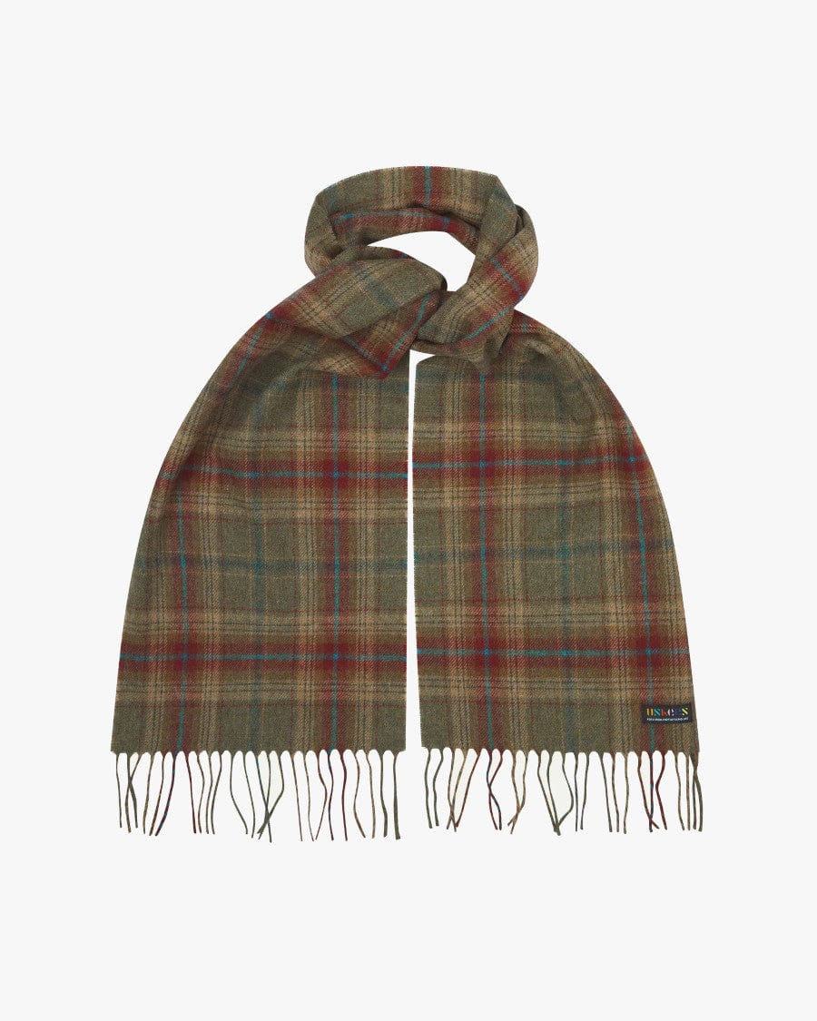 #4013 Tartan Lambswool Scarf Clay
