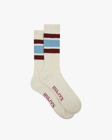 Powder Blue College Stripe Sock