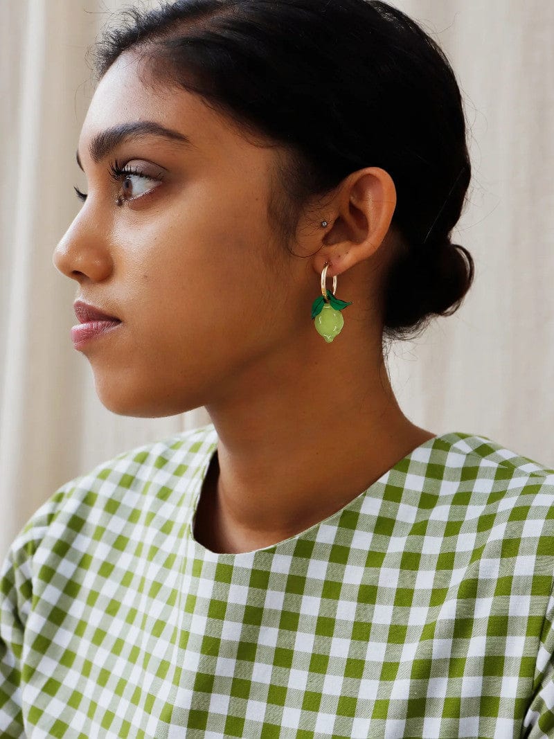 Mini Lime Hoop Earrings