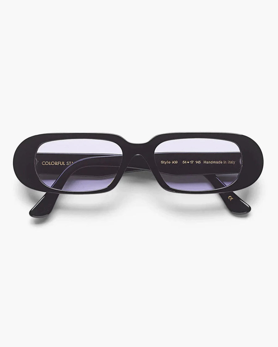 Black frame purple lens sunglasses hot sale