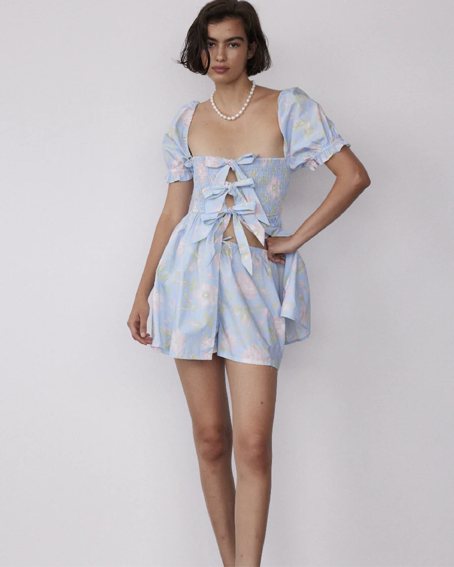 Jacqui Shirred Open Mini Dress