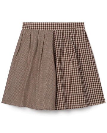 Pleat Play Shorts Brown Gingham