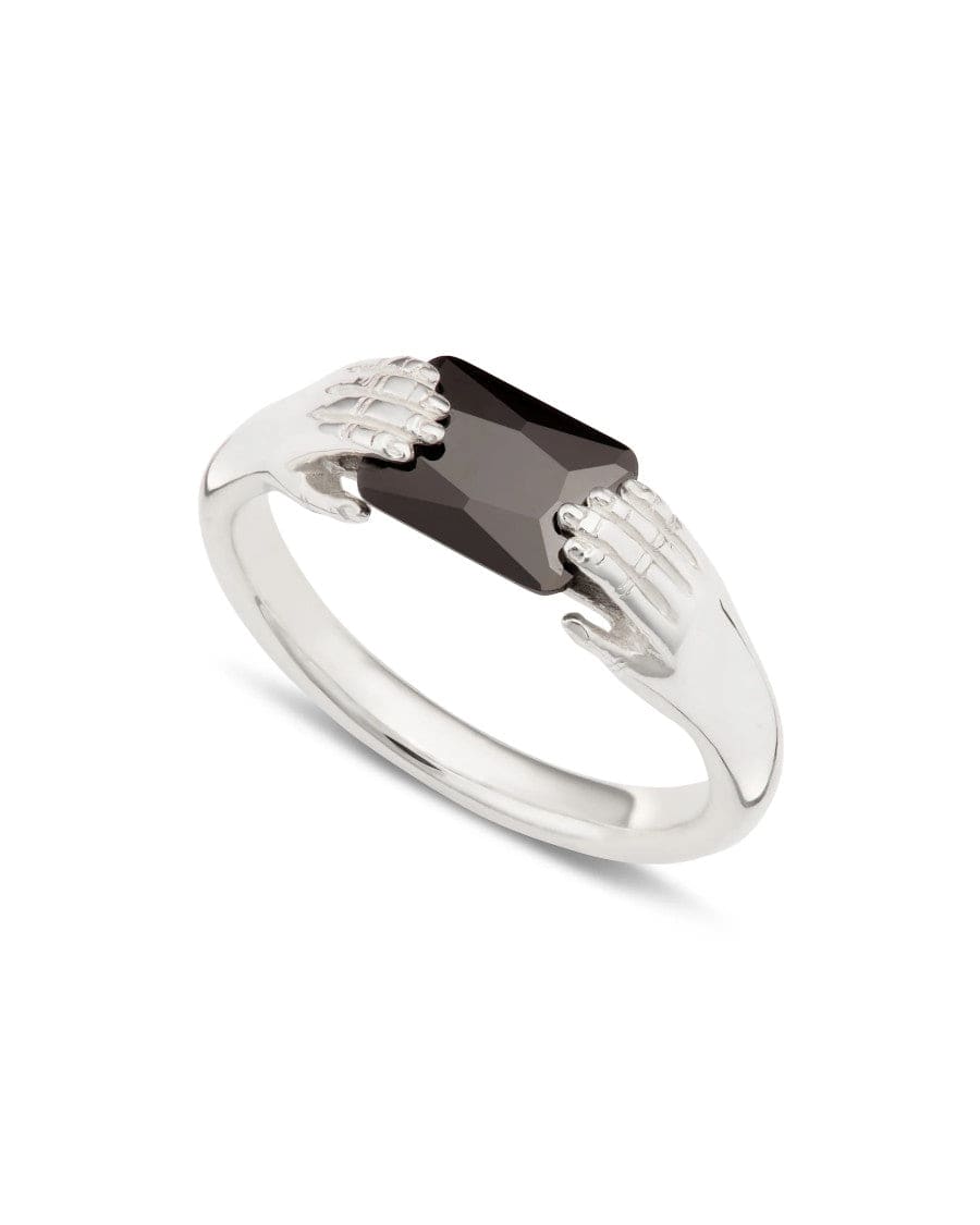 Fede Ring with Black Stone Silver